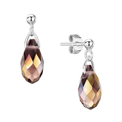 OSO Silver Amethyst Colour Crystal Drop Earrings - Product number 9340130