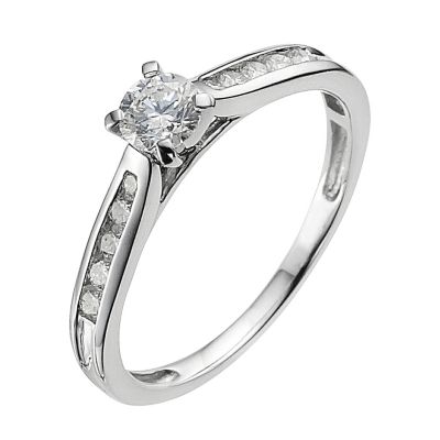 Platinum 0.33 point diamond solitaire ring - Product number 9341102