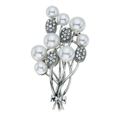 Crystal and Pearl Effect BroochCrystal and Pearl Effect Brooch