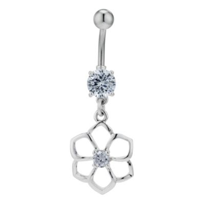 Surgical Steel Flower Belly Button Bar - Product number 9343598
