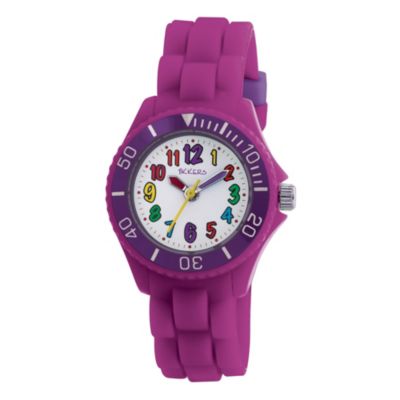 Tikkers Teach Purple Silicone Strap Watch - Product number 9343954
