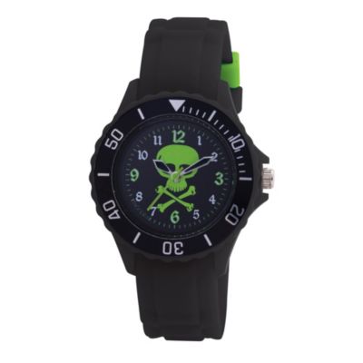 Tikkers Teach Skull Dial Black Silicone Strap Watch - Product number 9344012