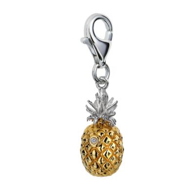 Hot Diamonds Silver & Gold Plated Diamond Pineapple Charm