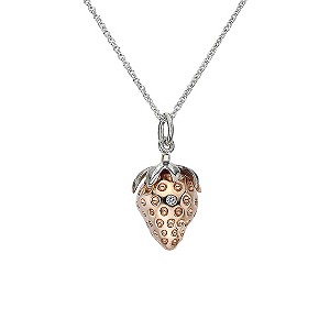 Hot Diamonds Silver & Diamond Strawberry Pendant