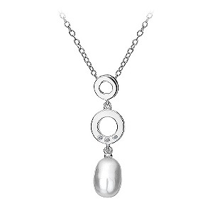Hot Diamonds Silver Diamond & Pearl Circle Pendant