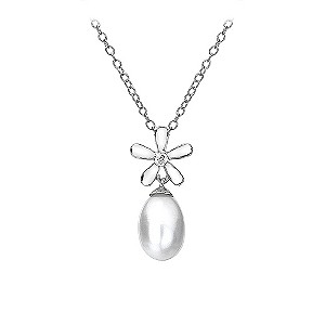 Hot Diamonds Silver Flower Diamond & Pearl Pendant