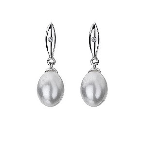 Hot Diamonds Silver Diamond & Pearl Drop Earrings