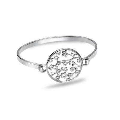 Hot Diamonds Silver & Diamond Flower Disc Bangle