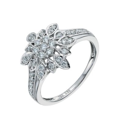 Sattva 18ct White Gold 1/2 Carat Diamond Flower Ring - Product number 9359044