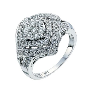 Sattva 18ct white gold 0.72 carat diamond encrusted ring - Product number 9359176