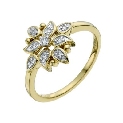 Sattva 22ct Yellow Gold Diamond Flower Ring - Product number 9359699