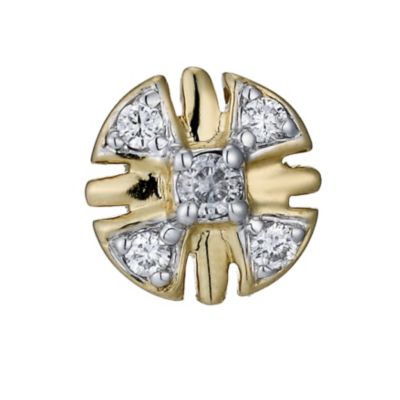 Sattva 18ct Yellow Gold & Diamond Round Nose Stud - Product number 9360956