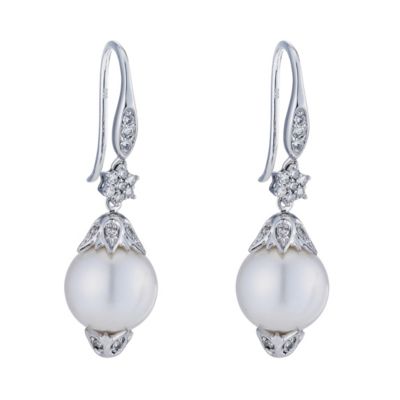 Sattva 18ct White Gold Diamond & Freshwater Pearl Earrings - Product number 9361138