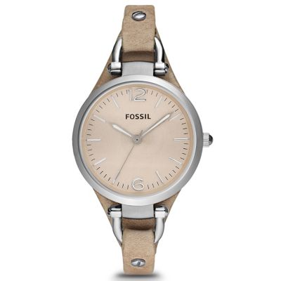 Fossil Ladies' Beige Leather Strap Watch