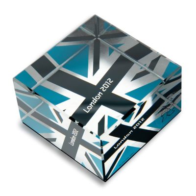 London 2012 Blue Union Jack Mirrored Gift Block - Product number 9364099