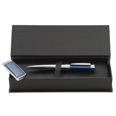 Cerruti Zoom azure blue USB and ballpoint pen set - Product number 9374493