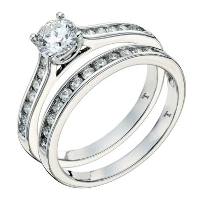 Tolkowsky 18ct white gold 1carat HI-VS2 diamond bridal set - Product number 9381465