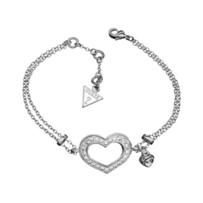 Guess Double Chain Crystal Heart Bracelet - Product number 9383212