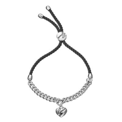 Guess Black Cord & Heart Logo Bracelet - Product number 9383247