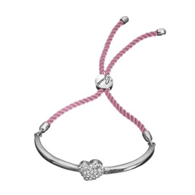 Guess Pink Cord & Crystal Heart Bracelet - Product number 9383573