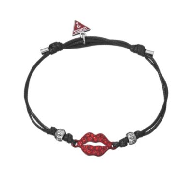 Guess Black Cord Red Crystal Lips Bracelet - Product number 9383581