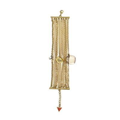 Guess Gold Plated Wide Fringe Charm Bracelet - Product number 9383646