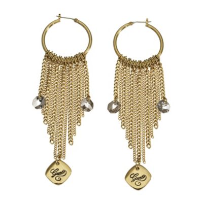 Guess Gold Plated Fringe Hoop Earrings - Product number 9383697
