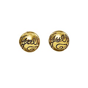 Guess Gold Plated Logo Ball Stud Earrings