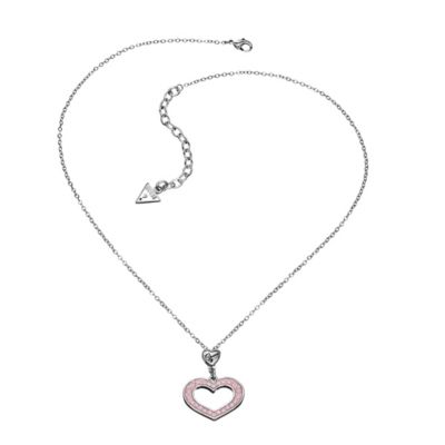 Guess Pink Crystal Heart Necklace - Product number 9384294