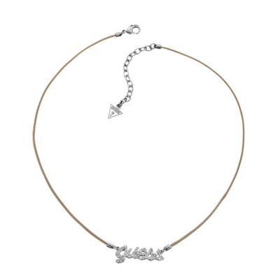 Guess Pave Set Crystal Logo Friendship Cord Necklace - Product number 9384308