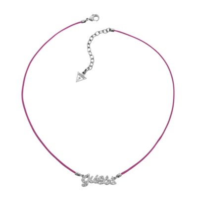 Guess Pink Pave Set Logo Necklace - Product number 9384316