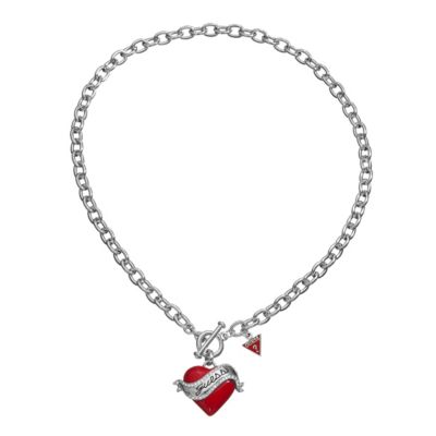 Guess T bar Red Heart Logo Pendant - Product number 9384405