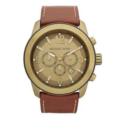 Michael Kors men's gold-plated brown dial chronograph watch - Product number 9384723