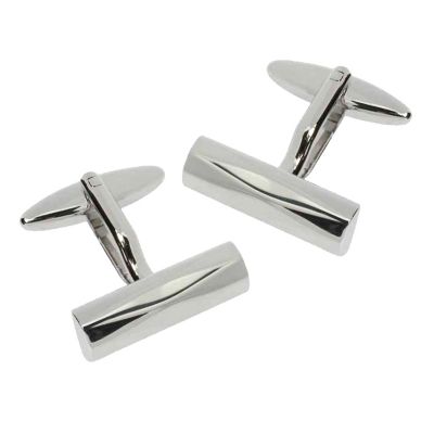 H Samuel Mens Steel Barrel Cufflinks