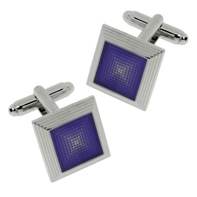 H Samuel Mens Square Purple Pyramid Cufflinks