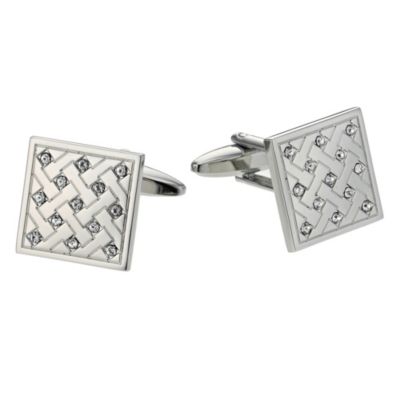 Mens Square Stone Set Cufflinks