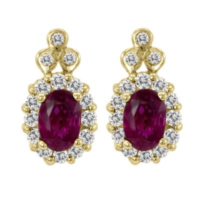 Le Vian 14ct yellow gold ruby & diamond earrings - Product number 9392084