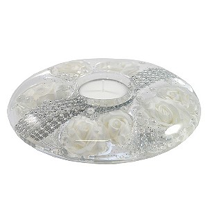 Comfort to Go Special Memories White Flower Candle Holder