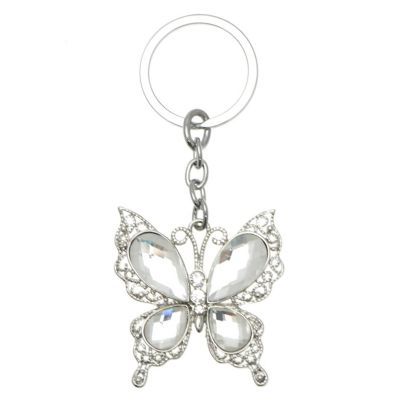 Butterfly Crystal Set Keyring