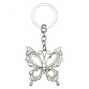 Butterfly Crystal Set Keyring