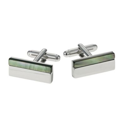 Simon Carter grey mother of pearl stripe cufflinks - Product number 9407855