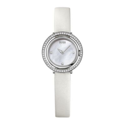Hugo Boss ladies' mother of pearl white strap watch - Product number 9410740