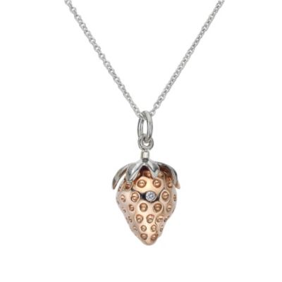 Hot Diamonds silver & rose gold-plated strawberry pendant - Product number 9411232