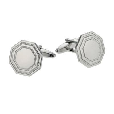 Mens Plain Octagon Cufflinks