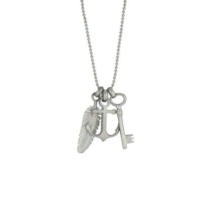 Simon Carter ladies' key, anchor & feather charm necklace - Product number 9412603