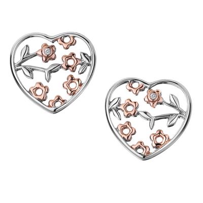Hot Diamonds silver & 18ct rose gold-plated heart earrings - Product number 9413200