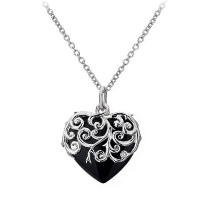 Hot Diamonds silver onyx love heart pendant - Product number 9413278