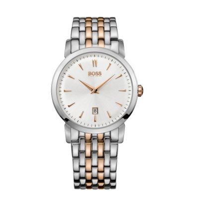 Hugo Boss men's silver dial two colour bracelet watch - Product number 9413324