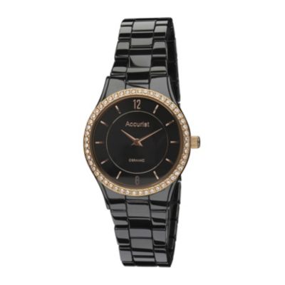 Accurist Ladies' Black Ceramic Bracelet Watch - Product number 9424148