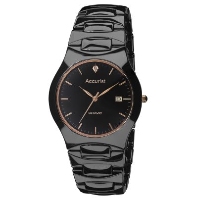 Accurist Men's Black Ceramic Bracelet Watch - Product number 9424342